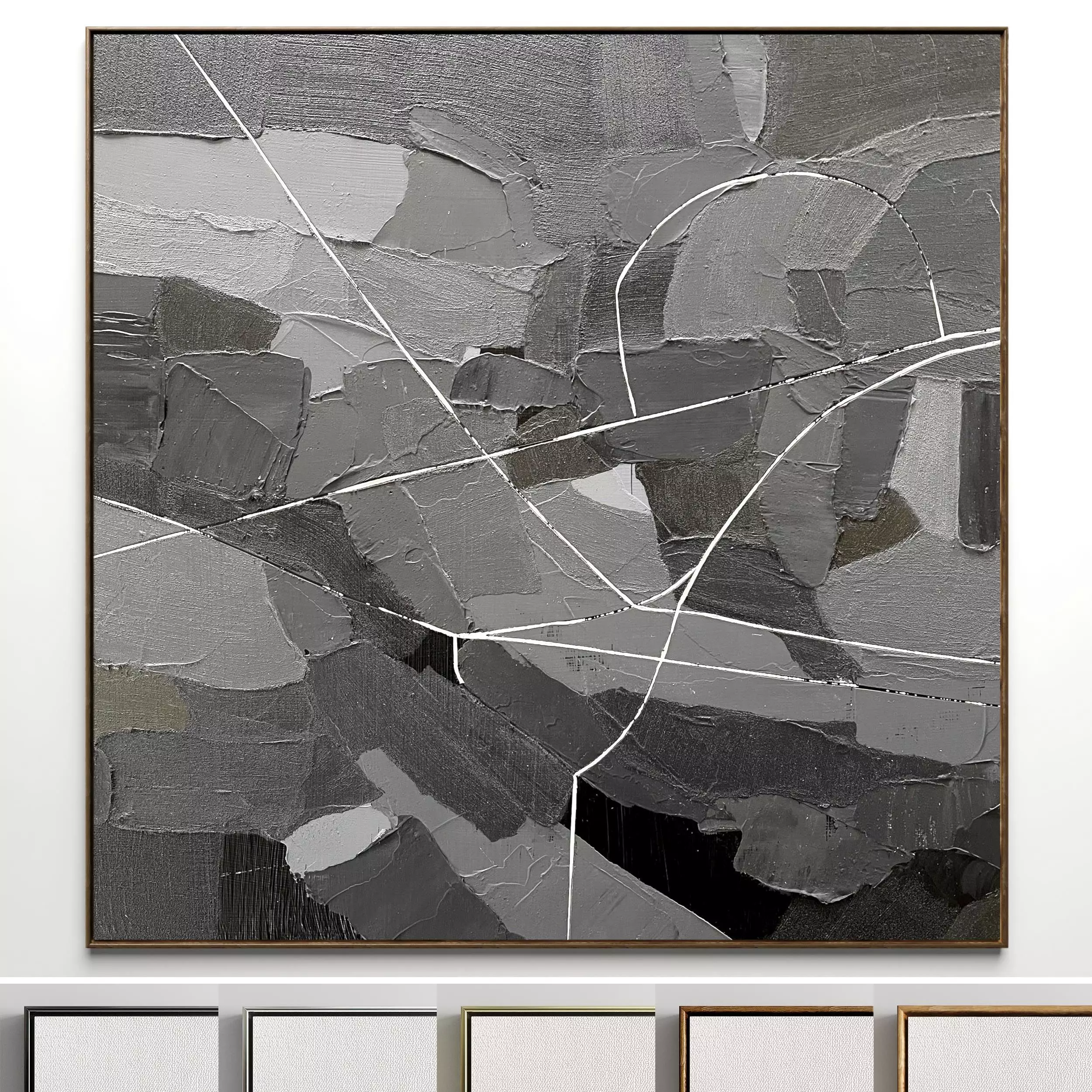 Plaster two square photo frames 07 Low-poly 3D model_0