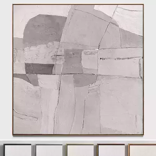 Plaster two square photo frames 08