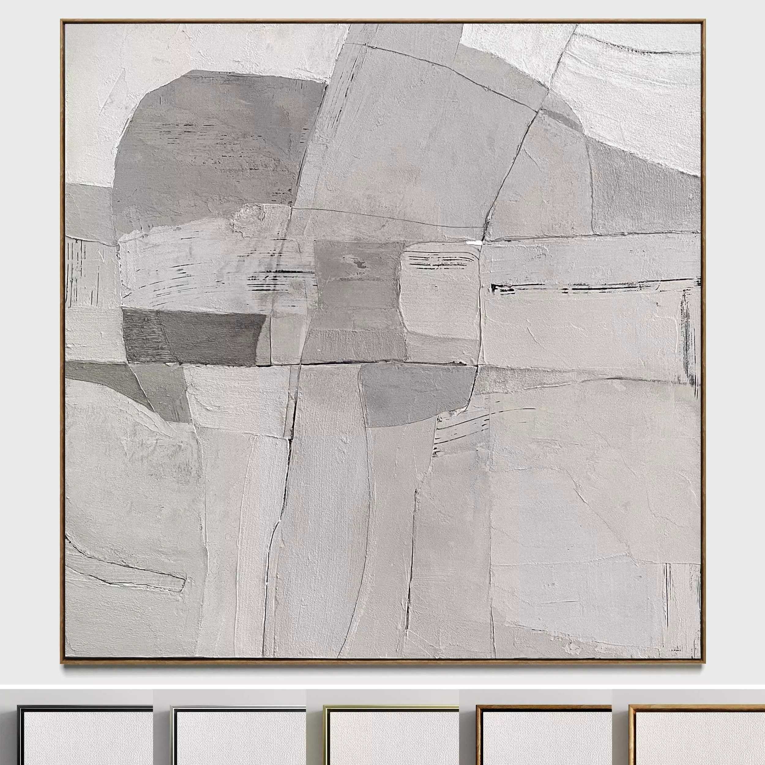 Plaster two square photo frames 08 Low-poly 3D model_0