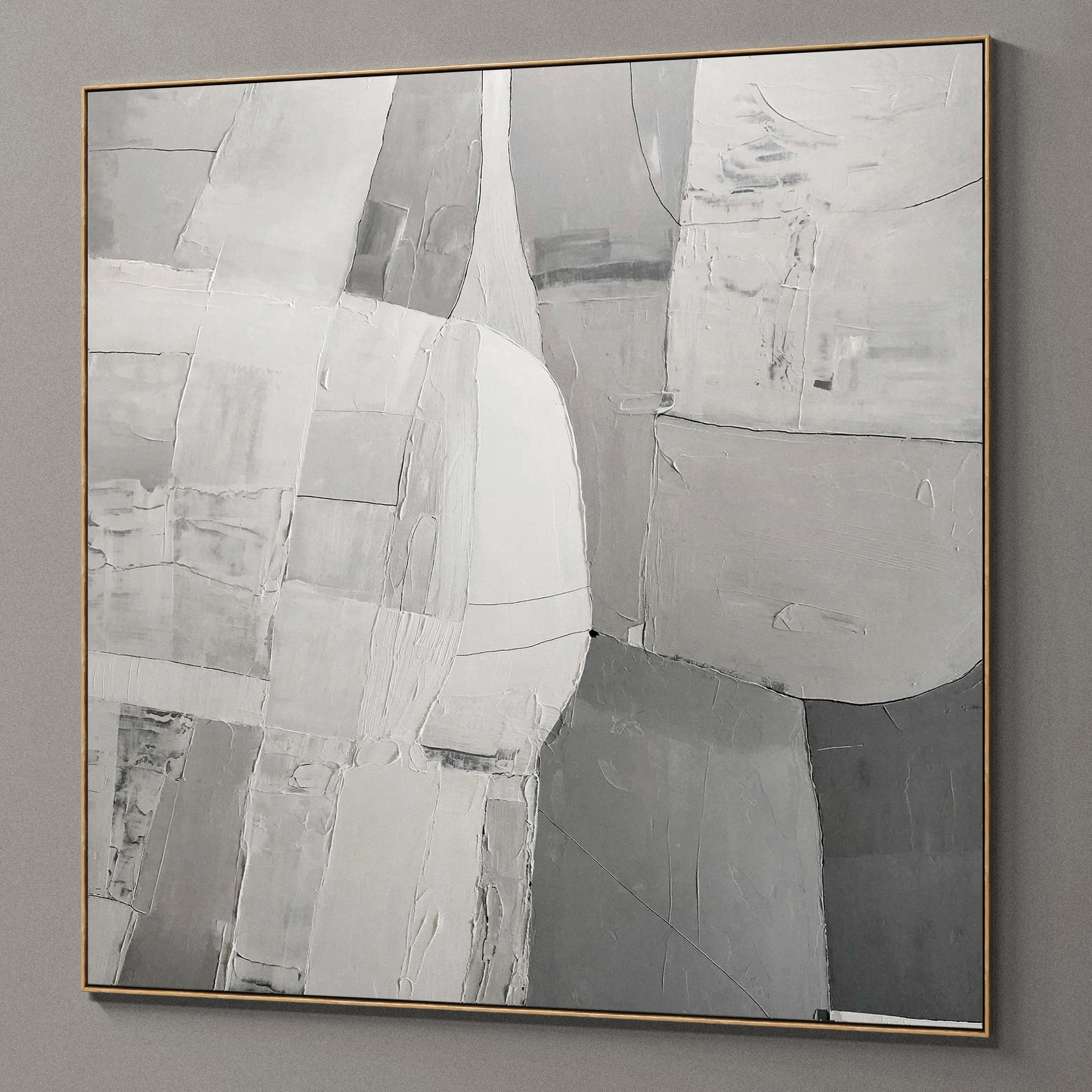 Plaster two square photo frames 08 Low-poly 3D model_3