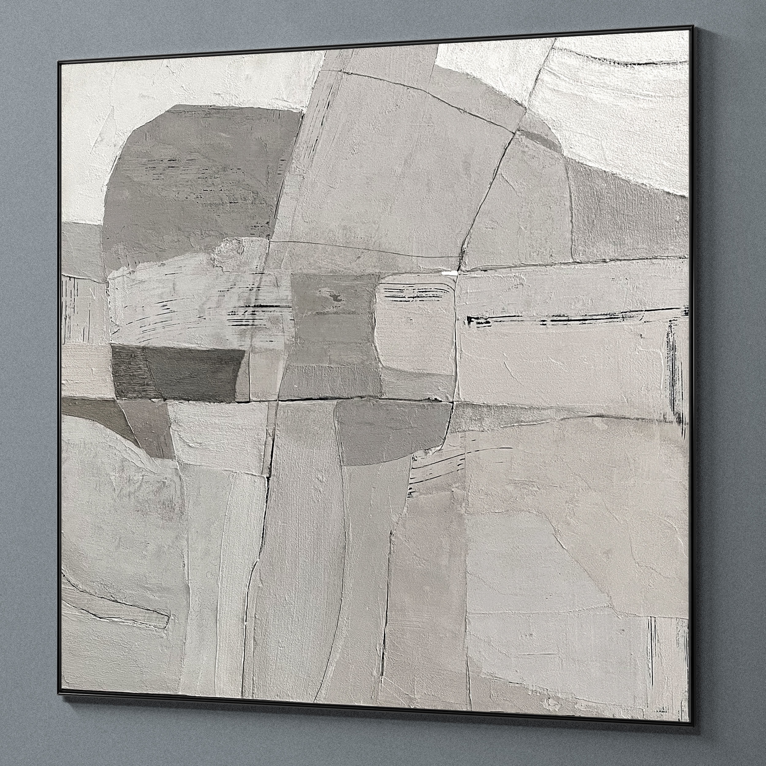 Plaster two square photo frames 08 Low-poly 3D model_4