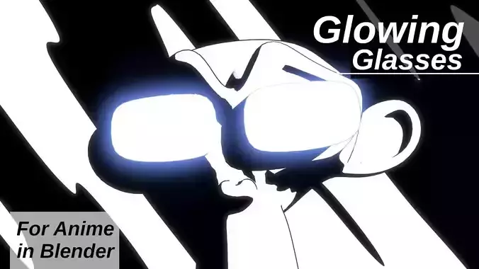 For Anime in Blender - Glowing Glasses Free 3D model