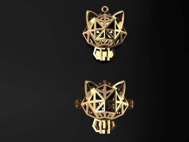 caiters fusion panther ring earring 3d print models women 3D print model_2