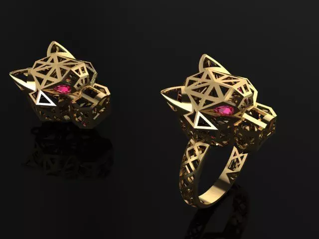 caiters fusion panther ring earring 3d print models women 3D print model_0