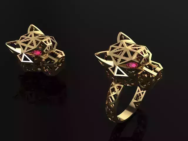 caiters  fusion panther  ring  earring 3d print models women 