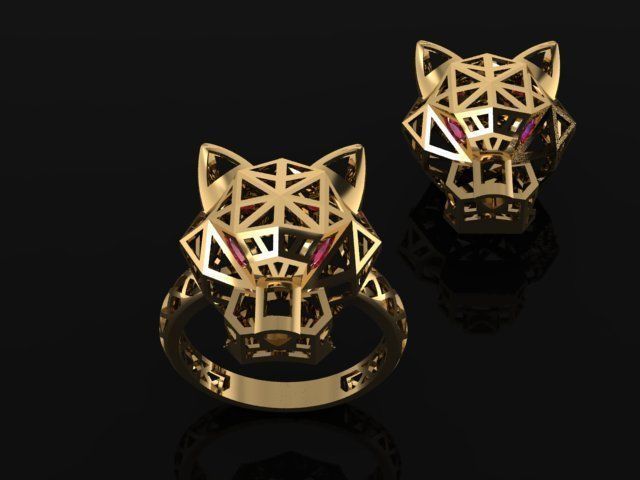 caiters fusion panther ring earring 3d print models women 3D print model_3