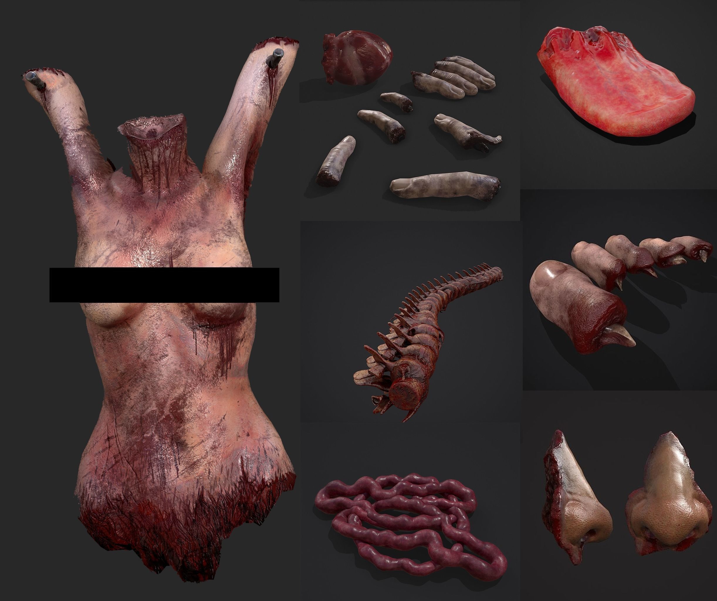Severed Body Parts Medium Pack 3D Model Collection_49