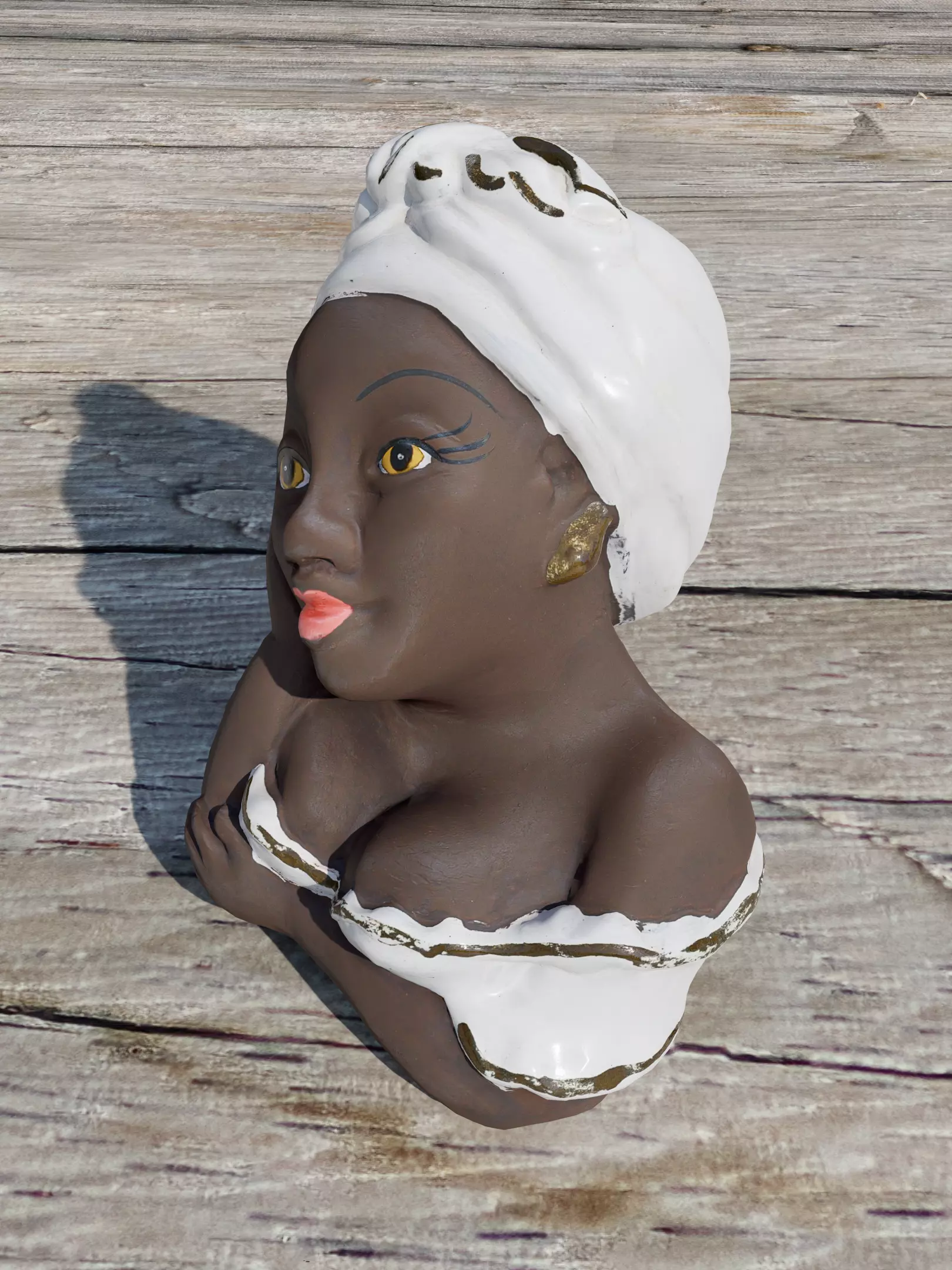 Namoradeira bust of african woman Low-poly 3D model_0