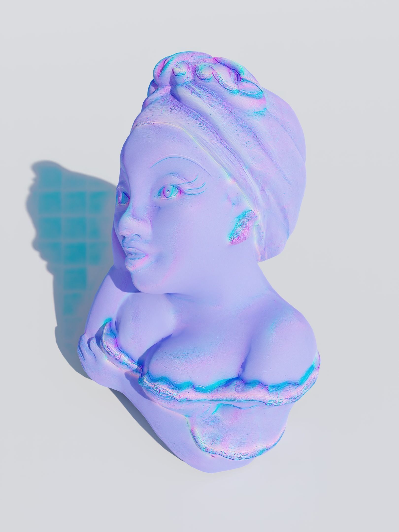 Namoradeira bust of african woman Low-poly 3D model_4