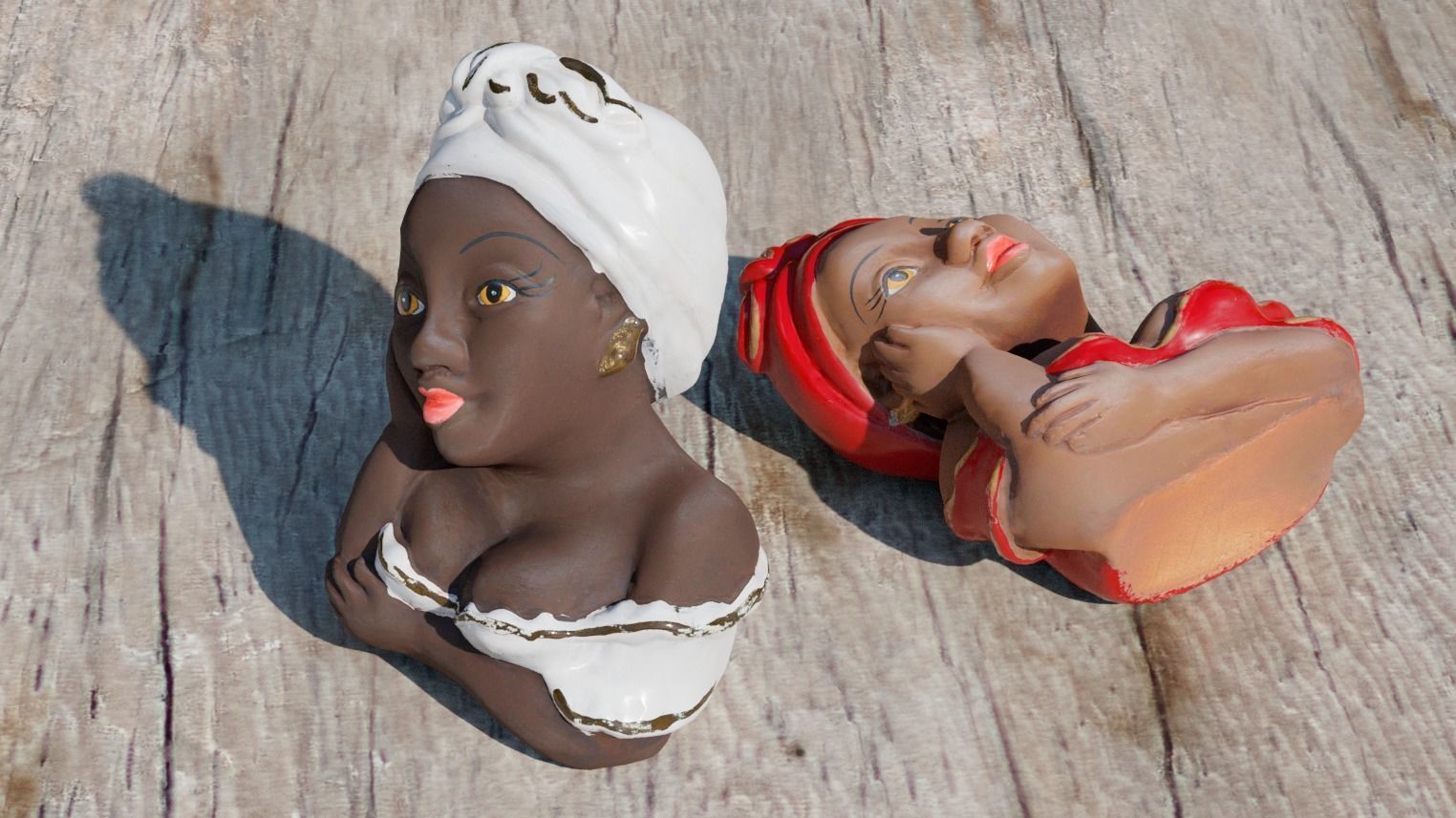 Namoradeira bust of african woman Low-poly 3D model_8