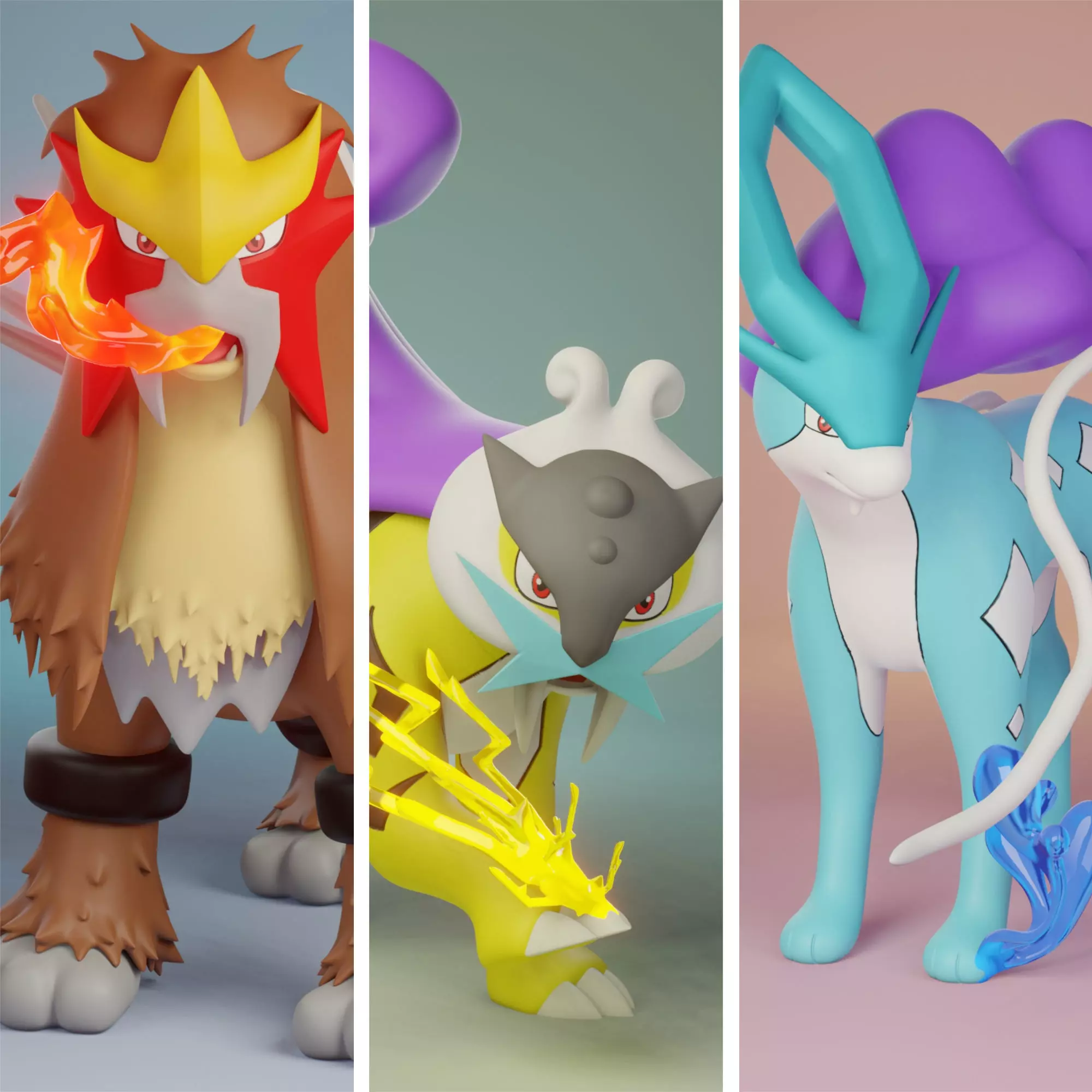 pokemon legendary beasts pack 3D print model_0