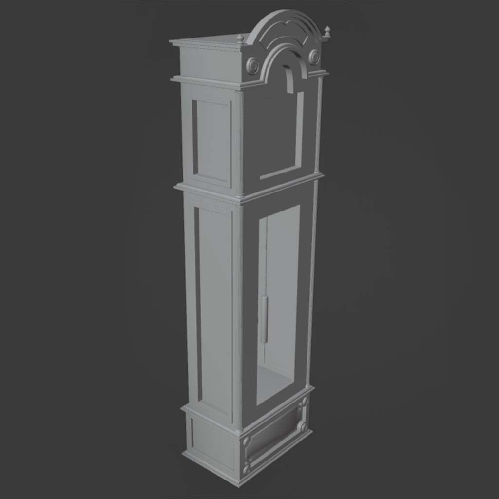 Grandfather Clock - UPDATED - Complete with oak and brass PBR 3D model_5