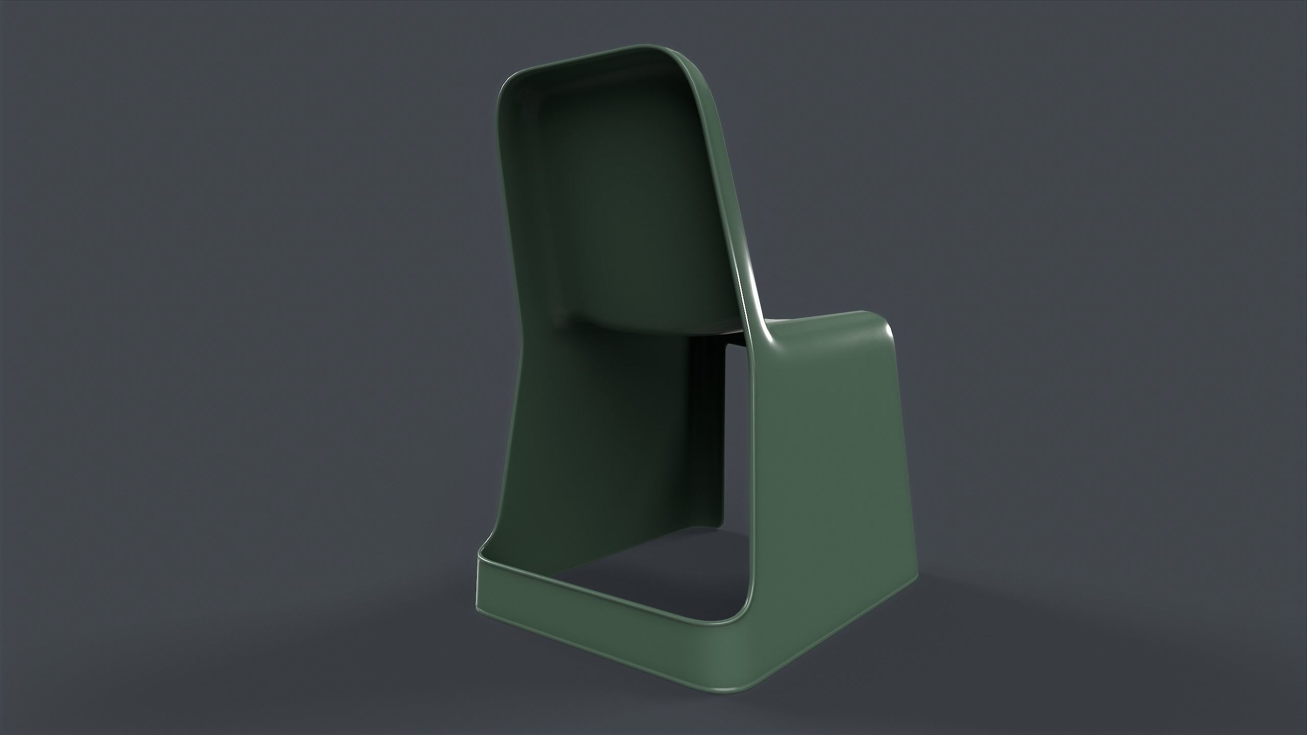 Modern Outdoor Metal Chair 1 PBR Game Ready Low-poly 3D model_7