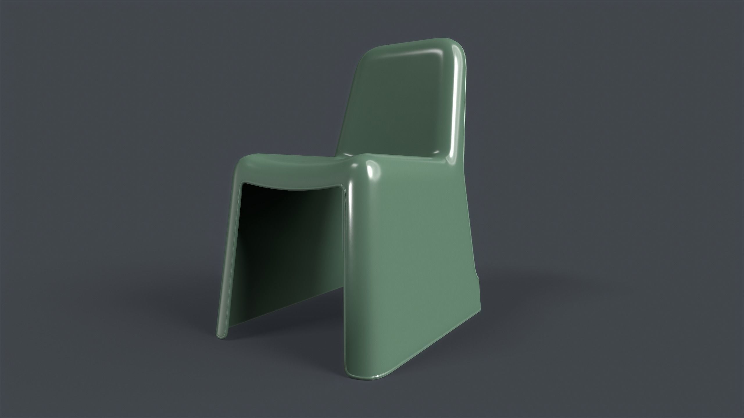 Modern Outdoor Metal Chair 1 PBR Game Ready Low-poly 3D model_6