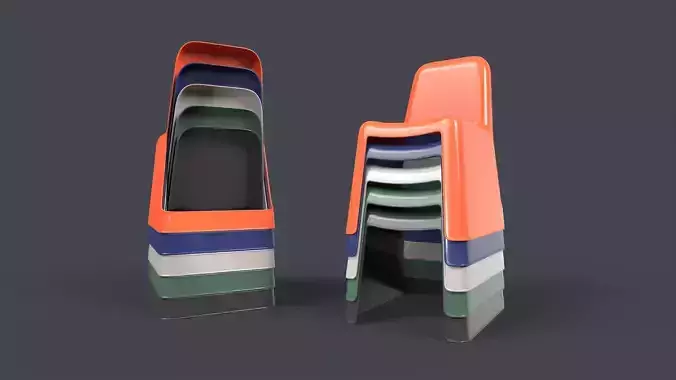 Modern Outdoor Metal Chair 1 PBR Game Ready Low-poly 3D model