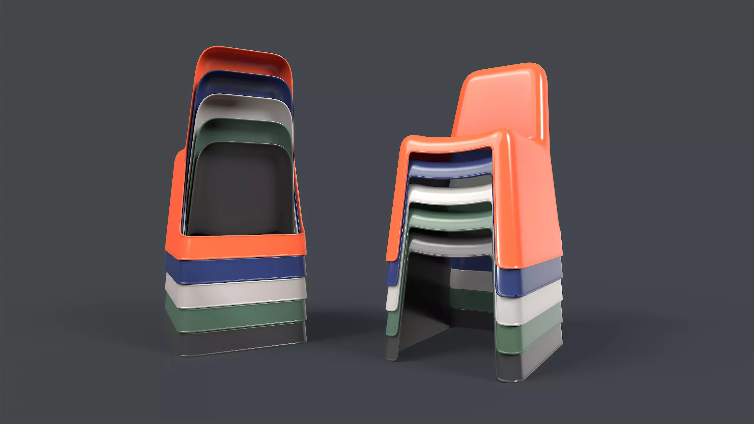 Modern Outdoor Metal Chair 1 PBR Game Ready Low-poly 3D model_0