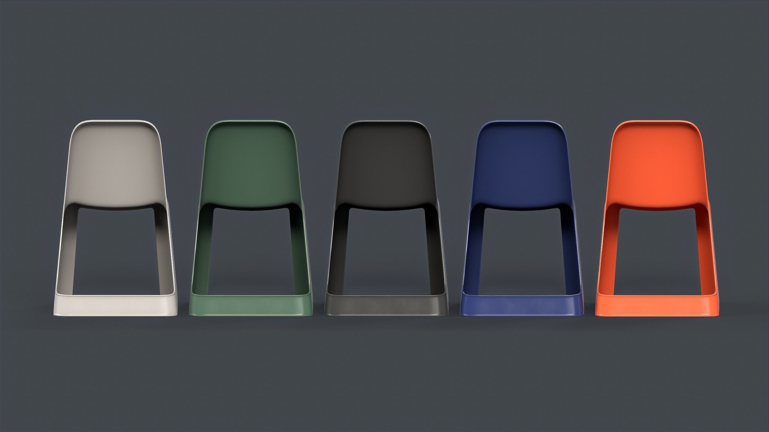 Modern Outdoor Metal Chair 1 PBR Game Ready Low-poly 3D model_5