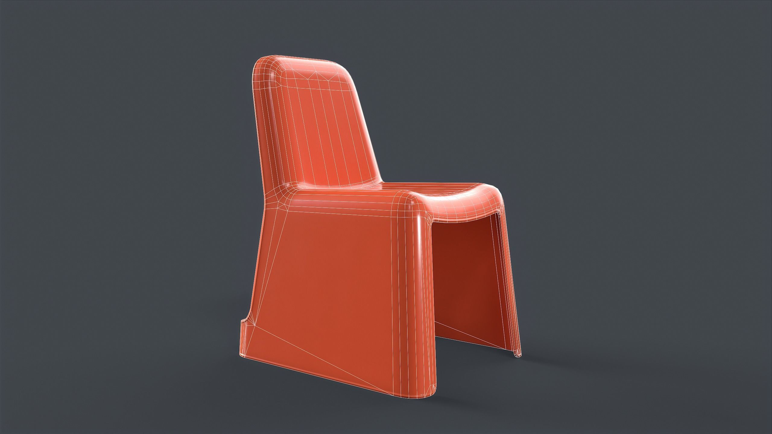 Modern Outdoor Metal Chair 1 PBR Game Ready Low-poly 3D model_17
