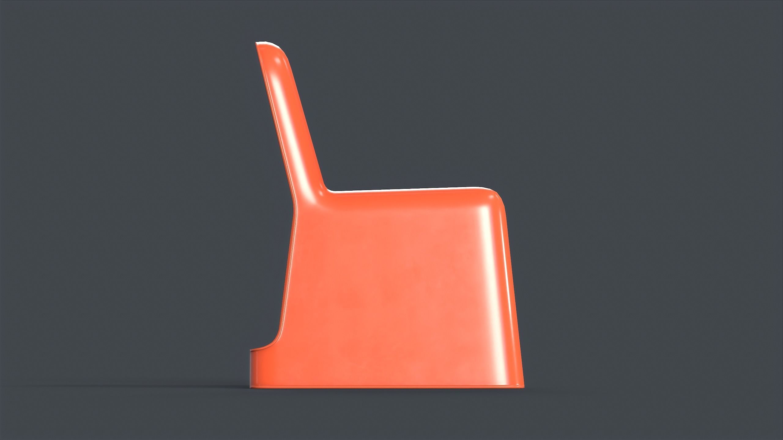 Modern Outdoor Metal Chair 1 PBR Game Ready Low-poly 3D model_13