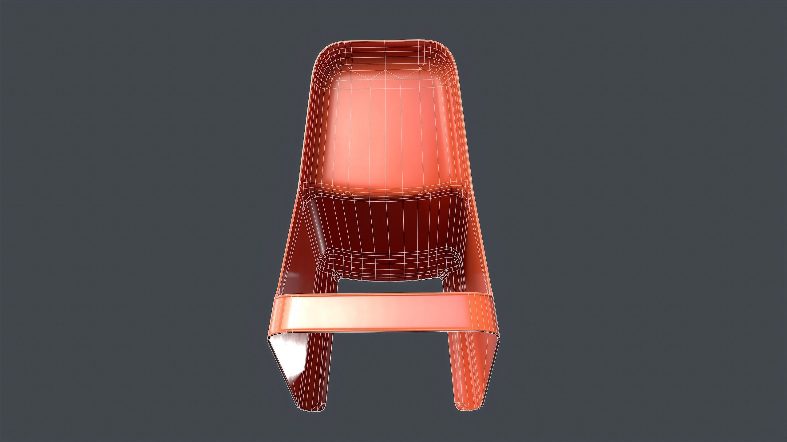 Modern Outdoor Metal Chair 1 PBR Game Ready Low-poly 3D model_20