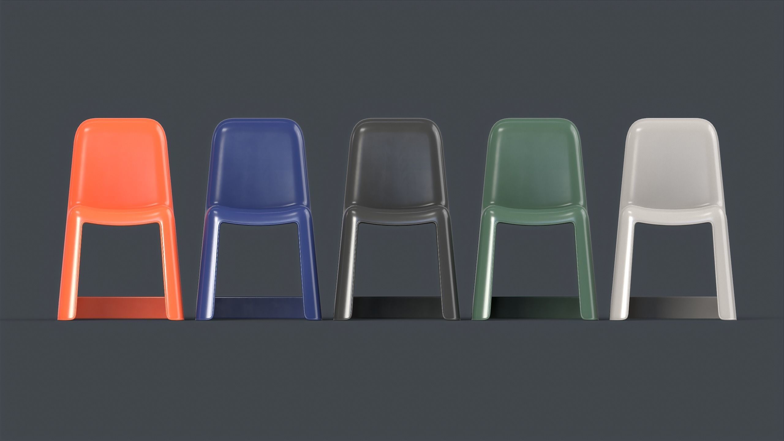 Modern Outdoor Metal Chair 1 PBR Game Ready Low-poly 3D model_4