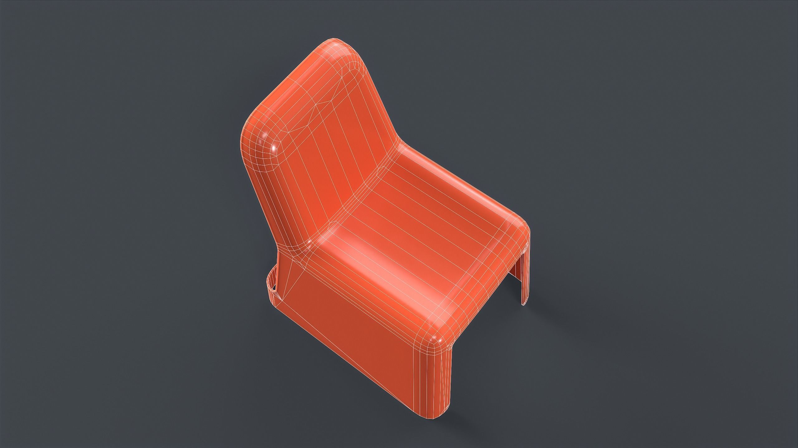 Modern Outdoor Metal Chair 1 PBR Game Ready Low-poly 3D model_19