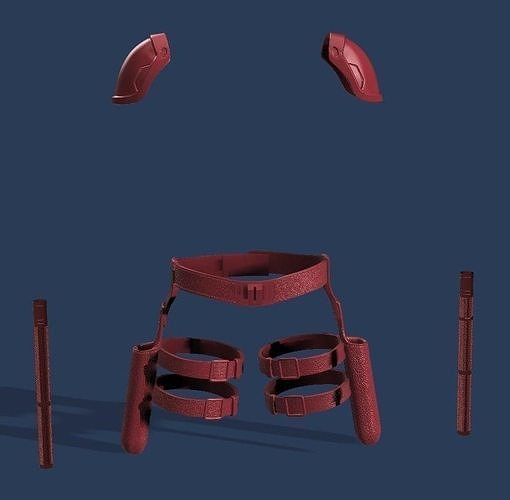Daredevil Style Belt and Baton Holster 3D print model