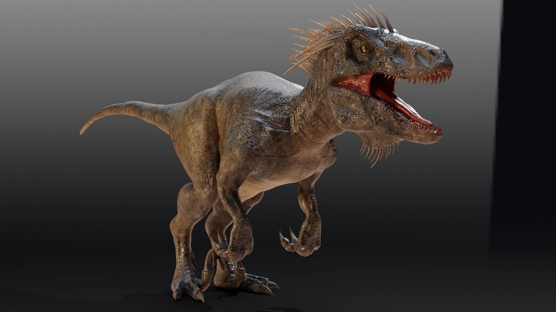 Dinosaur UtahRaptor PBR Project Low-poly 3D model_18