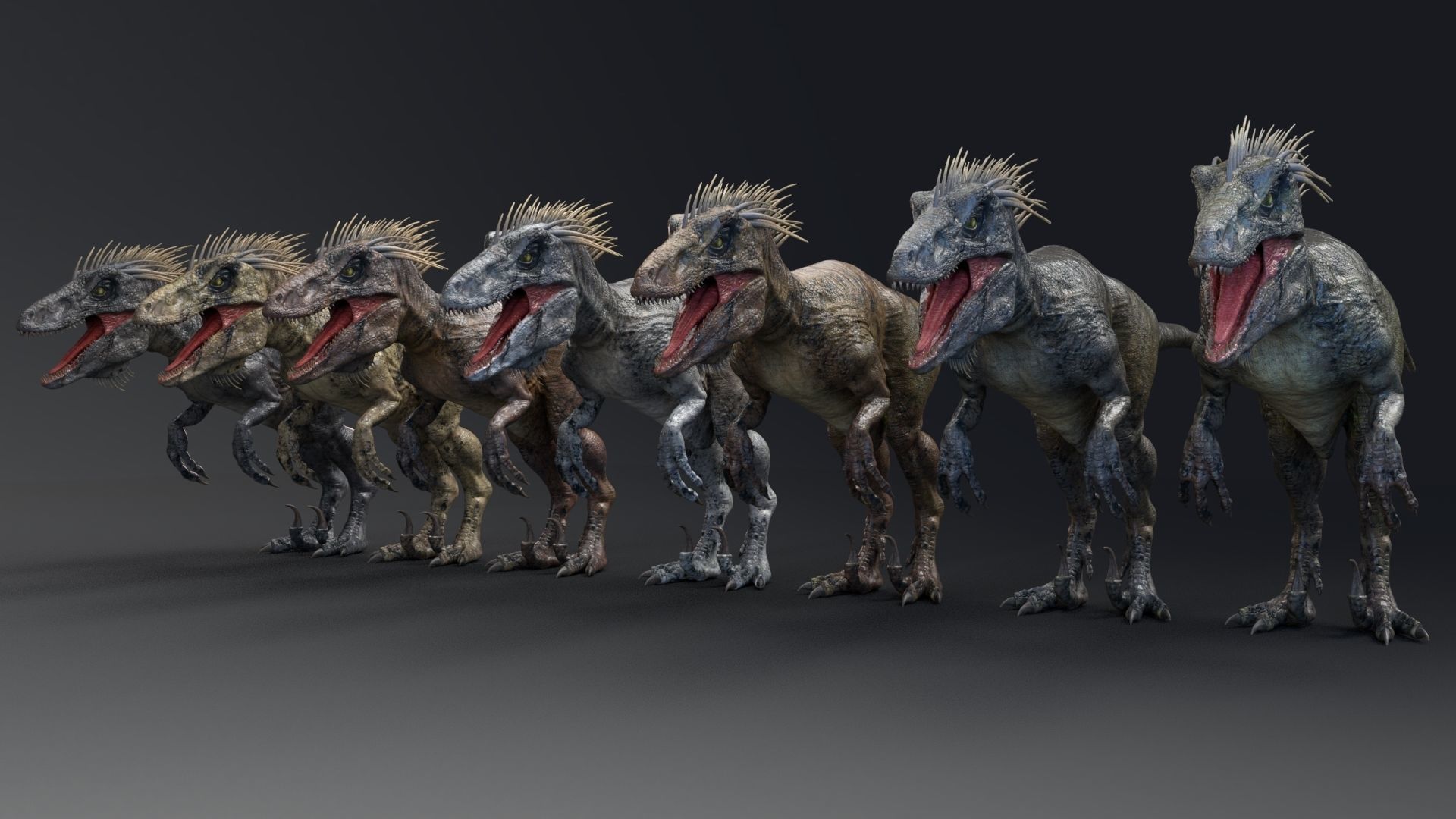 Dinosaur UtahRaptor PBR Project Low-poly 3D model_6