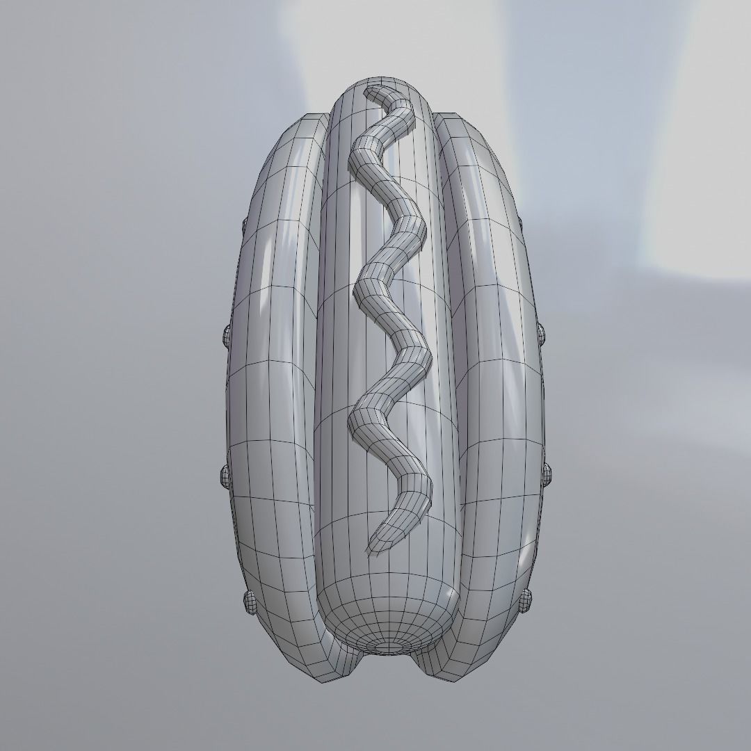 Hotdog hot dog with mustard and ketchup Low-poly 3D model_5