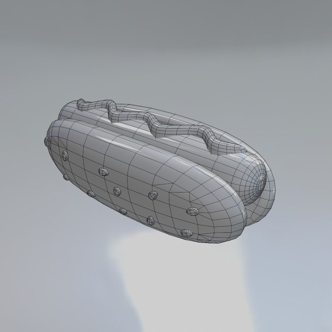 Hotdog hot dog with mustard and ketchup Low-poly 3D model_4