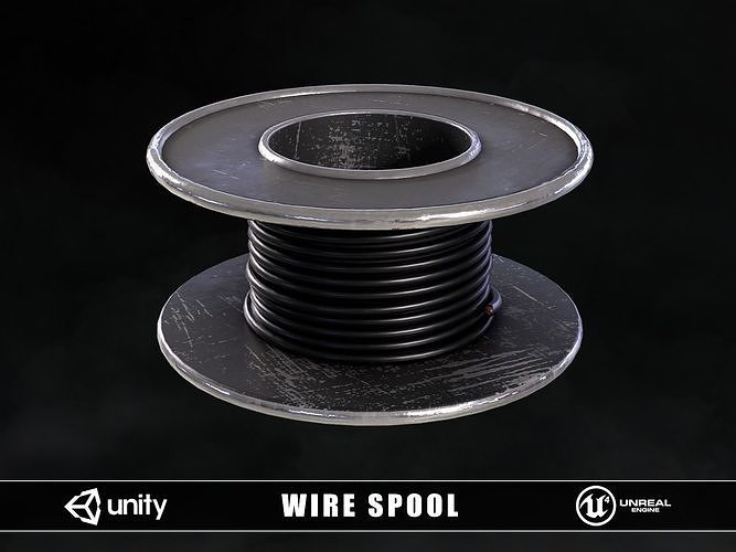 Wire Spool Low-poly 3D model