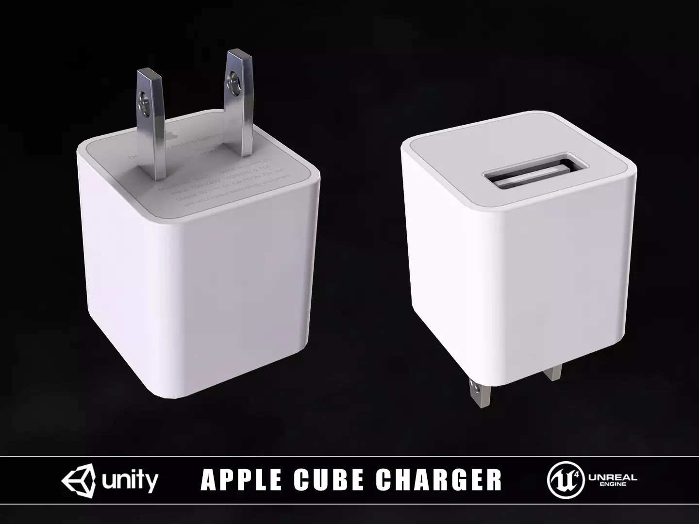 Apple Cube Charger Low-poly 3D model