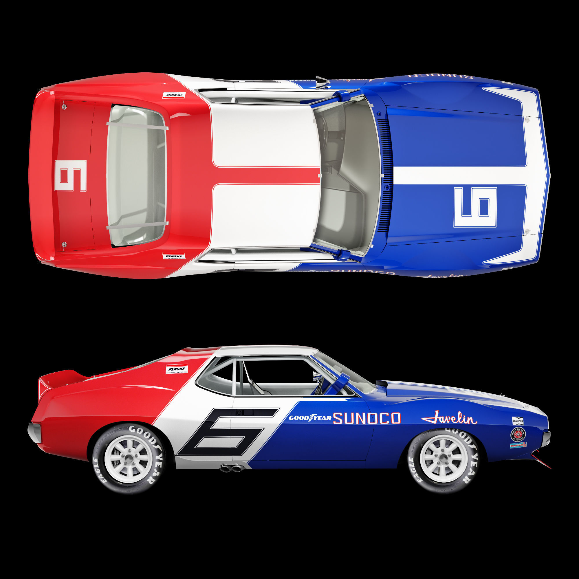 AMC javelin sunoco 3D model_9