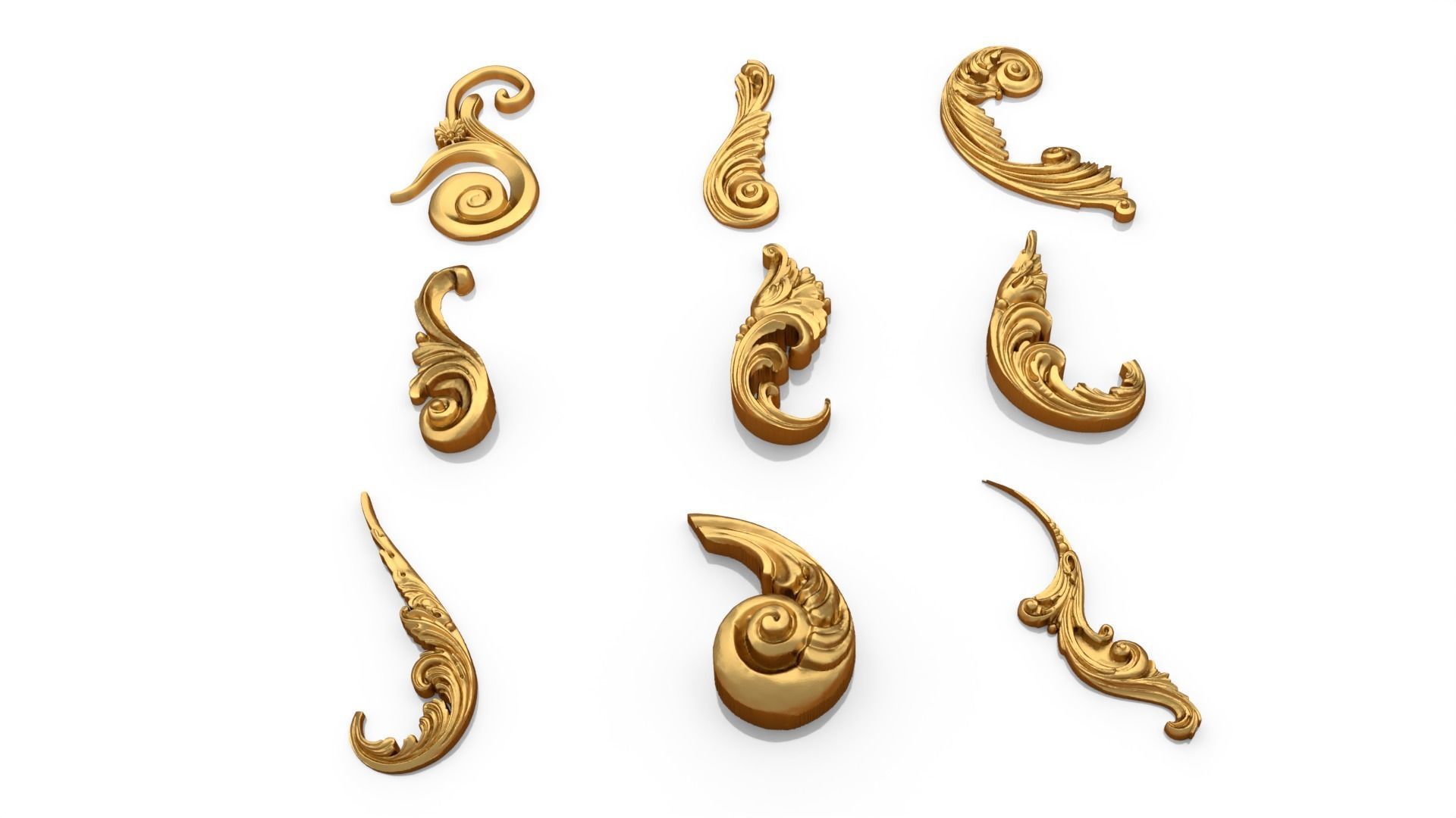 Acanthus Leaves Collection 10 3D model_3