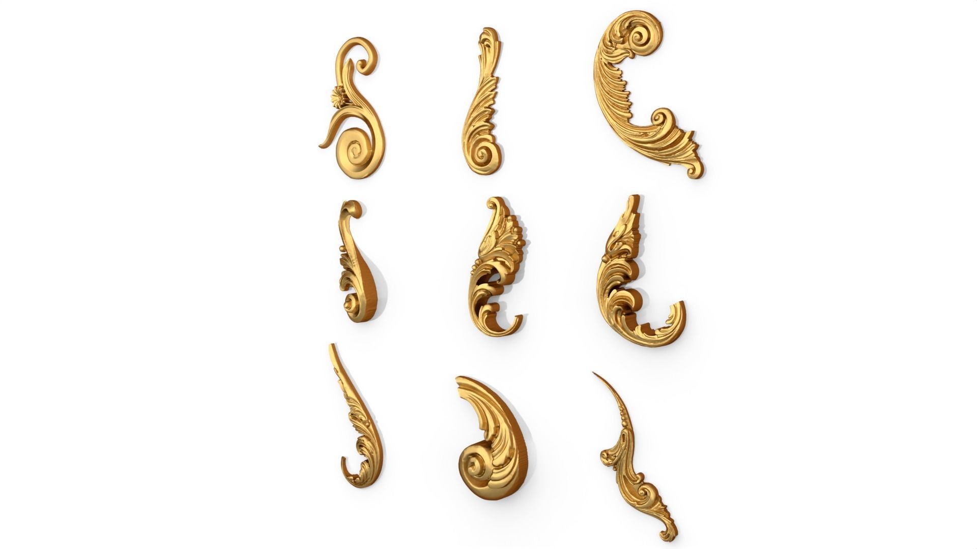 Acanthus Leaves Collection 10 3D model_2