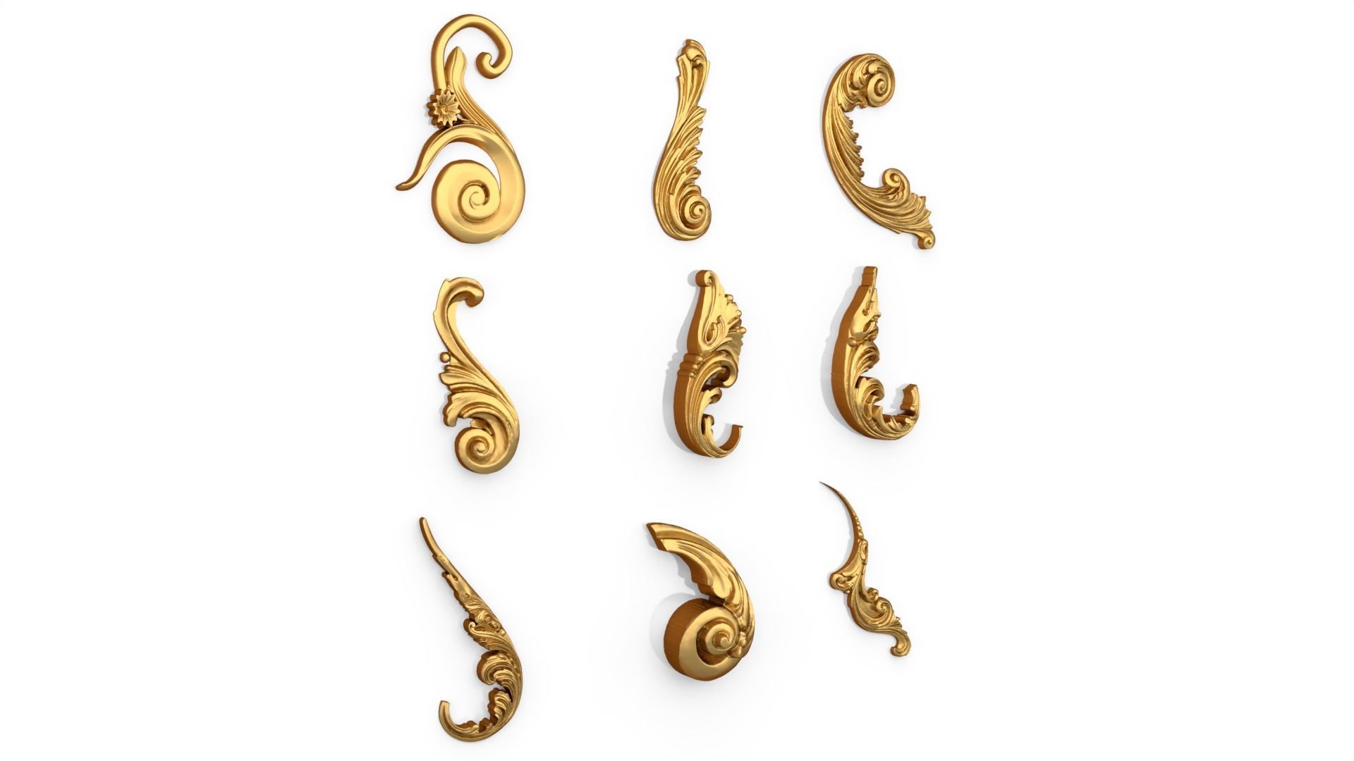 Acanthus Leaves Collection 10 3D model_1