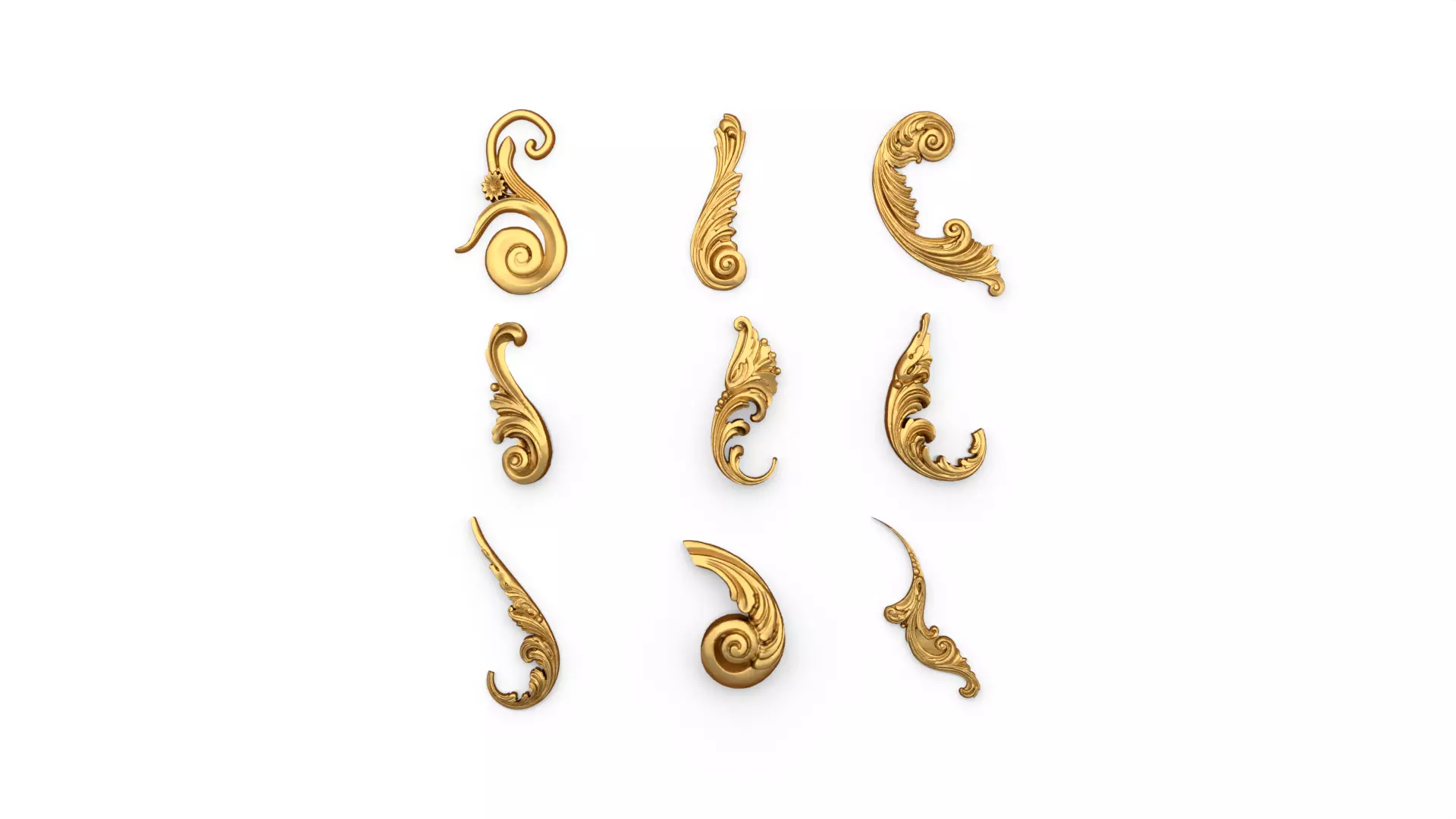 Acanthus Leaves Collection 10 3D model_0