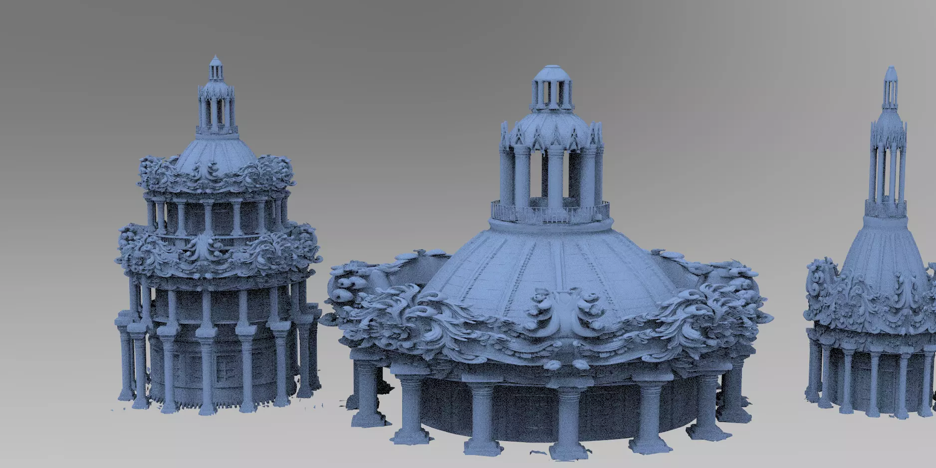 Palace of Versailles Fantasy Palace Tower 3 designs  3D model_0