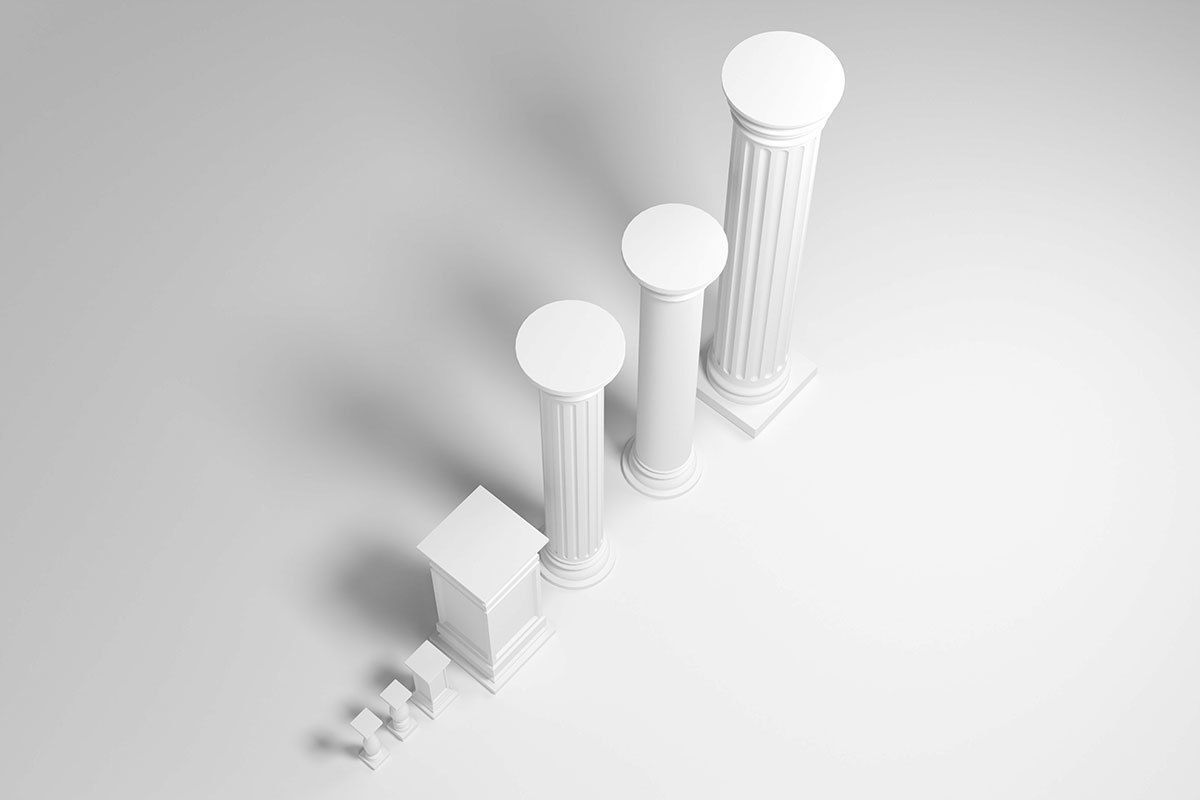 Columns architectural minimalistic Set Low-poly 3D model_13