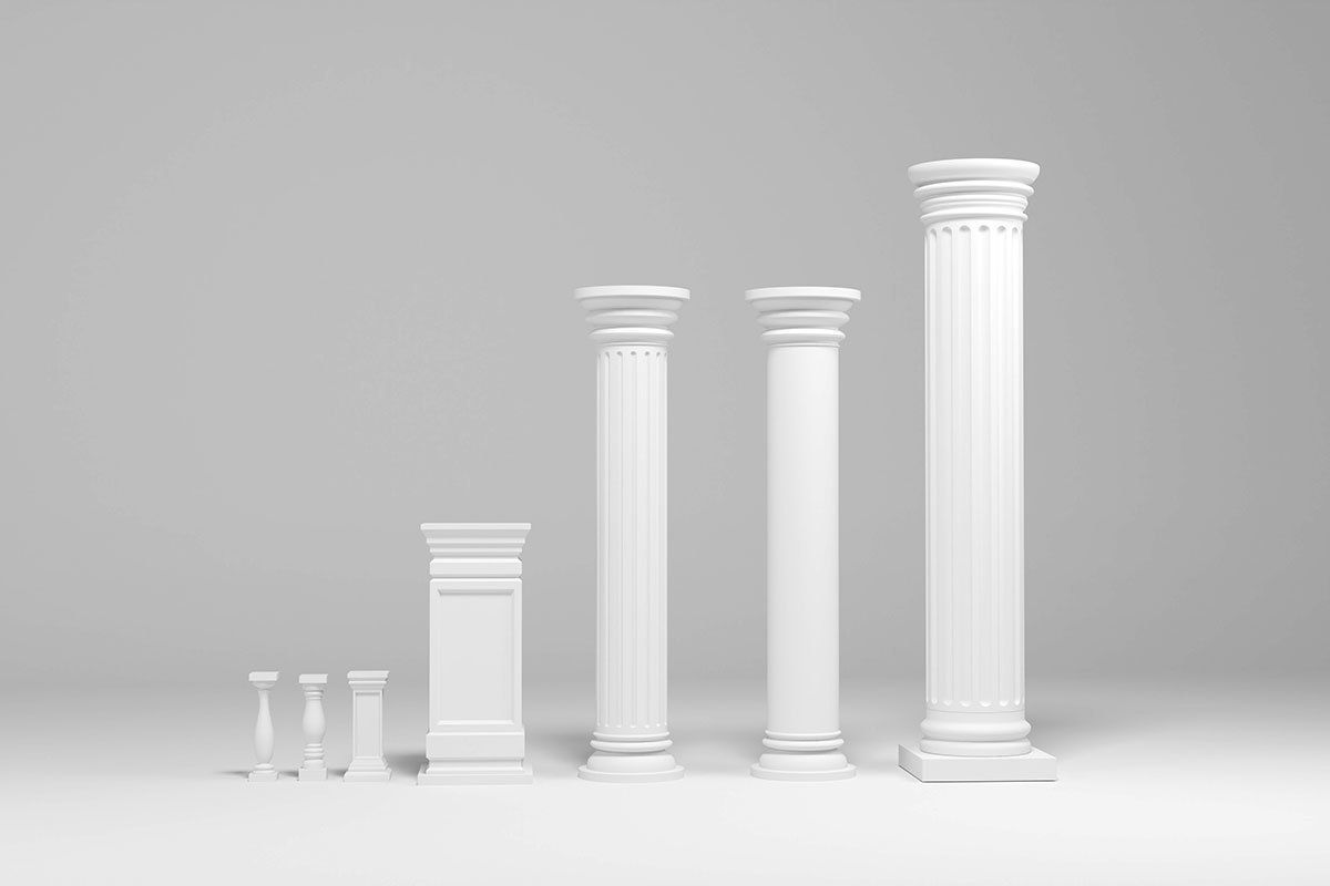 Columns architectural minimalistic Set Low-poly 3D model_11
