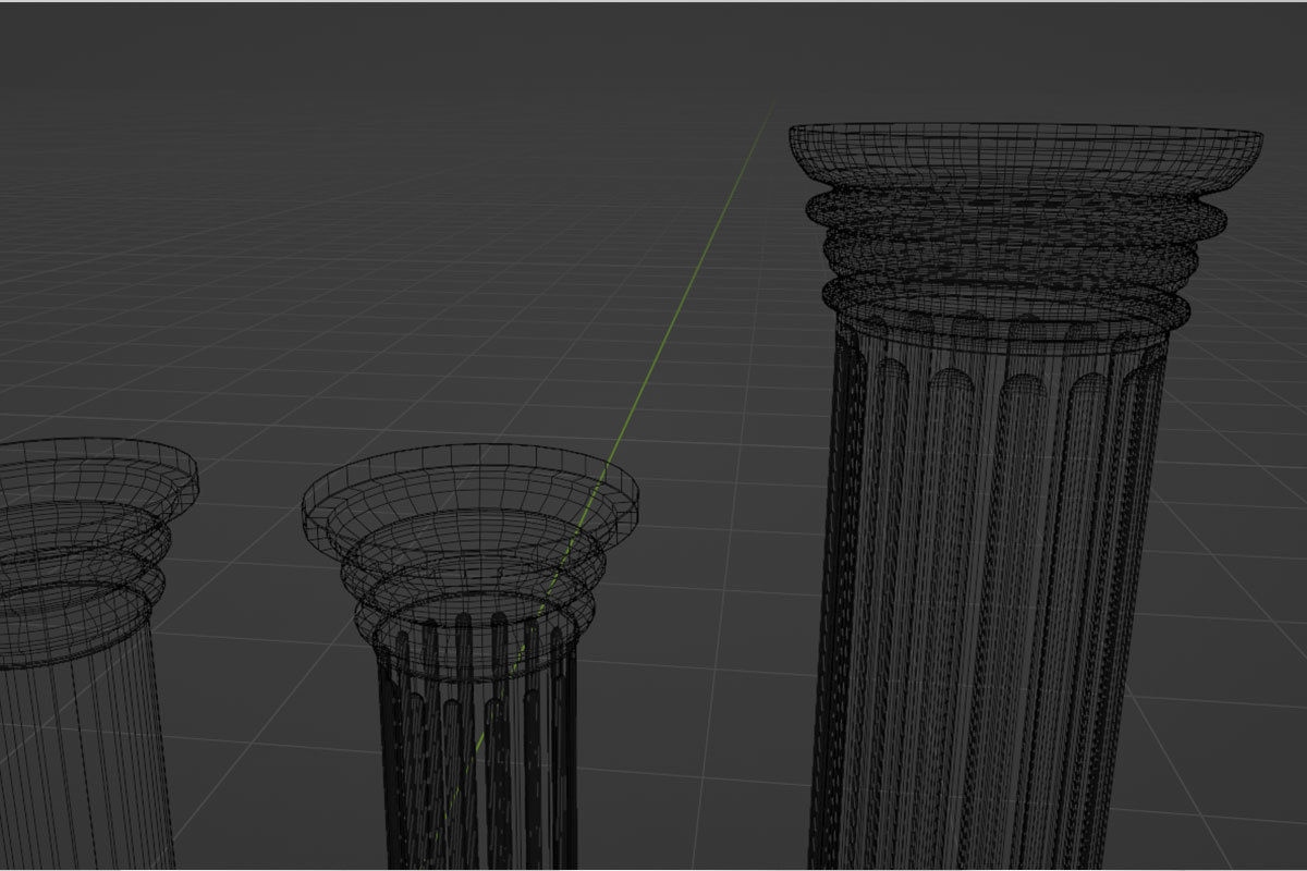 Columns architectural minimalistic Set Low-poly 3D model_29