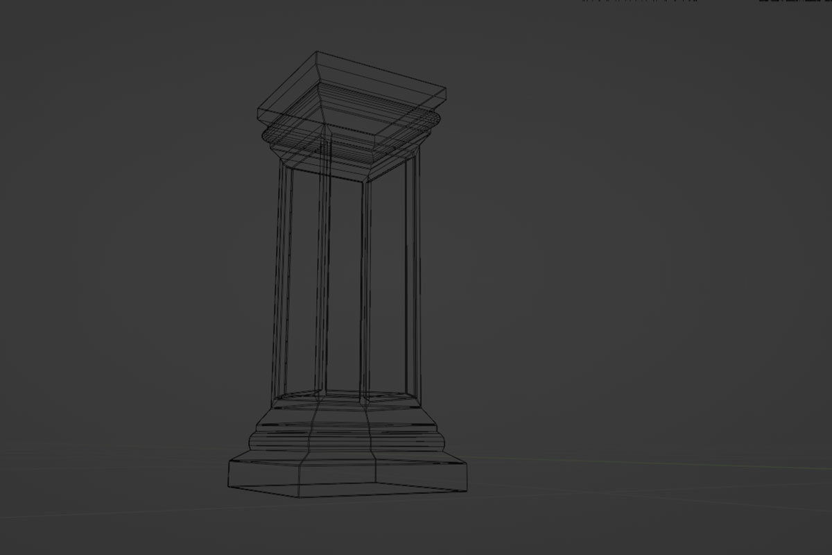 Columns architectural minimalistic Set Low-poly 3D model_24