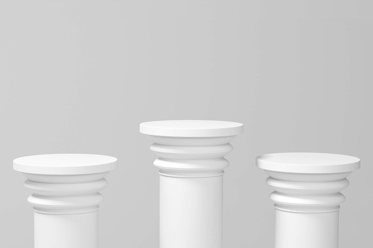 Columns architectural minimalistic Set Low-poly 3D model_17