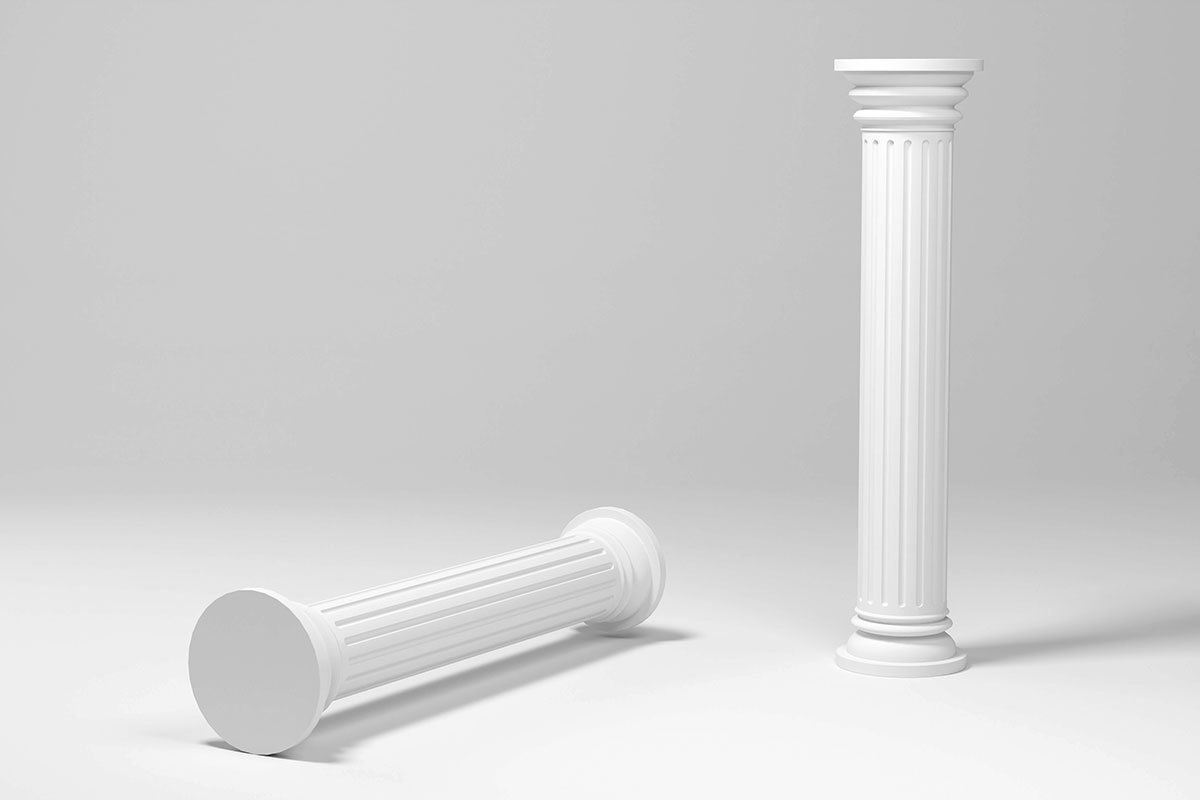 Columns architectural minimalistic Set Low-poly 3D model_15