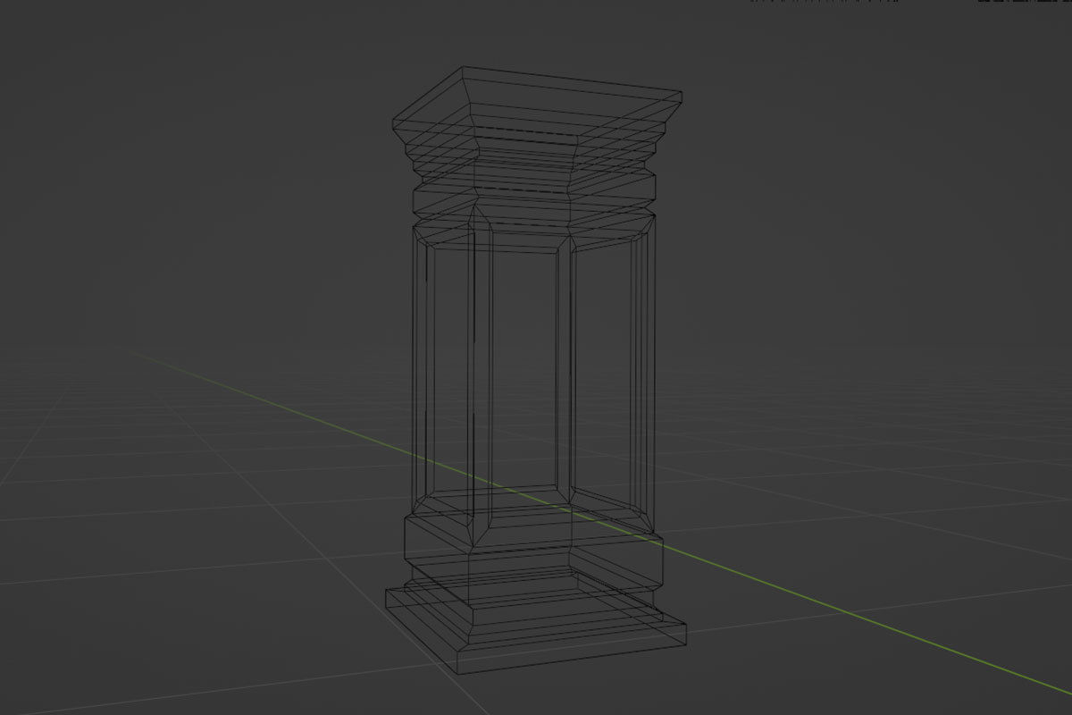 Columns architectural minimalistic Set Low-poly 3D model_25