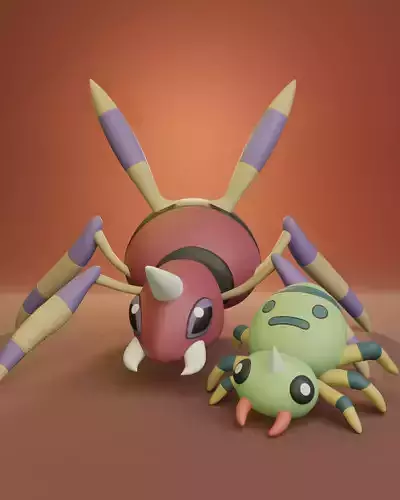 Pokemon - Spinarak and Ariados 3D print model