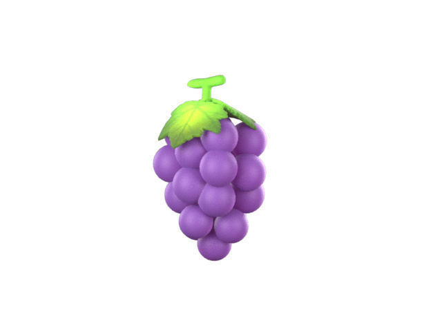 Cartoon Style Grape 3D model_2
