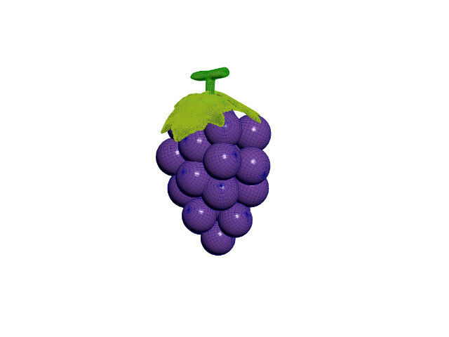 Cartoon Style Grape 3D model_3