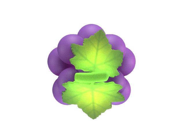 Cartoon Style Grape 3D model_1